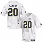 Notre Dame Fighting Irish Men's C'Bo Flemister #20 White Under Armour Authentic Stitched College NCAA Football Jersey FGZ2499SG